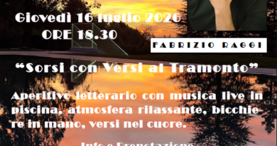 Sorsi con versi al tramonto. A Montelicciano con Sara Jane Ghiotti, Fabrizio Raggin e Simone Migani