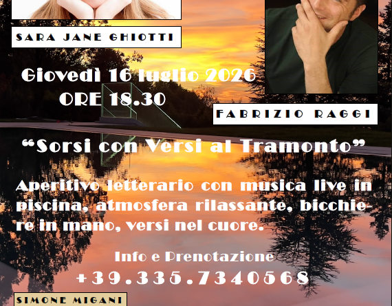 Sorsi con versi al tramonto. A Montelicciano con Sara Jane Ghiotti, Fabrizio Raggin e Simone Migani