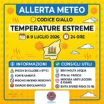 San Marino. Unione Volontariato Protezione Civile. Codice Colore Giallo per temperature estreme