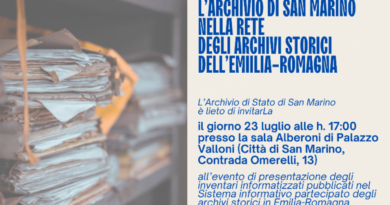 L’Archivio di San Marino nella rete degli Archivi storici dell’Emilia-Romagna