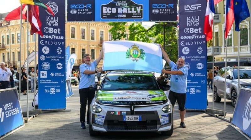 Guerrini-Prusak portano a Lancia i primi storici punti nella Fia Ecorally Cup