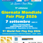 San Marino. Conduttori per la prossima Giornata Mondiale Fair Play: Maria Rita Morganti e Fabrizio Ferragni