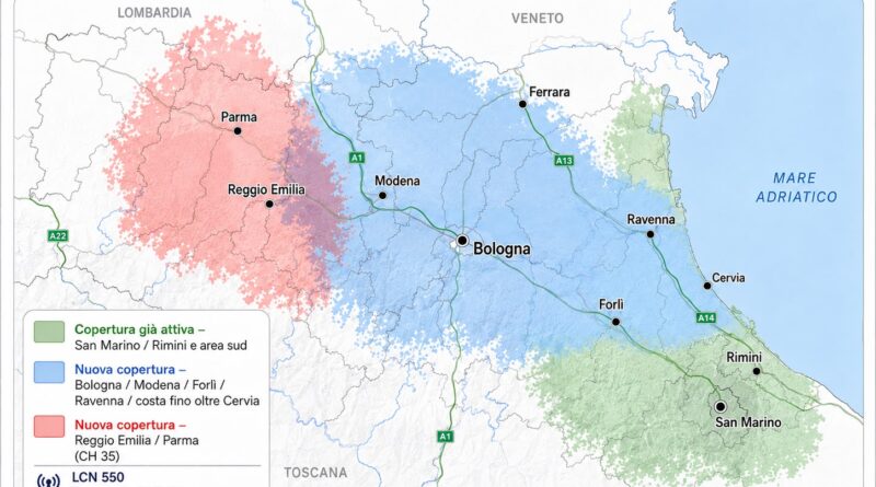 SAN MARINO RTV disponibile anche in DVB-T1 in Emilia-Romagna