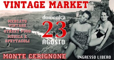Montecerignone vintage market, domenica 23 agosto