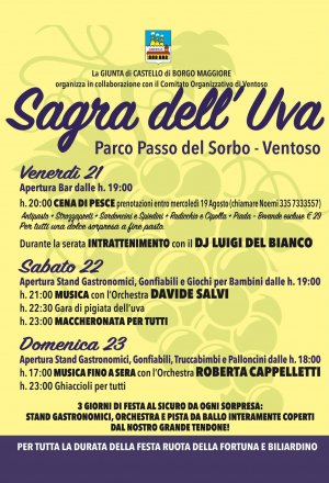 San Marino. Torna la “Sagra dell’Uva” a Ventoso nel prossimo fine settimana