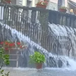 Pioggia e grandine a Fanano. Allagata caserma dei pompieri
