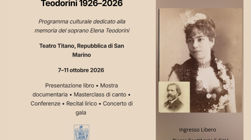 Dal 7 all’11 ottobre, il “Centenario ci Elena Teodorini arriva a San Marino