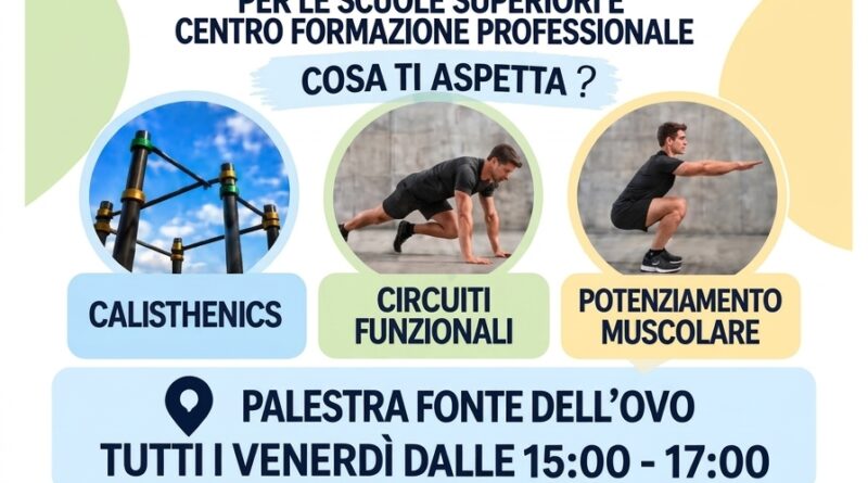 Al via le preiscrizioni per “Giochiamo allo Sport”: novità pomeridiana di Calisthenics e potenziamento muscolare aperta anche agli studenti fuori territorio
