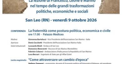 “Non da soli, per andare oltre”, il programma di iniziative dell’Associazione San Marino-Italia, dedicate all’8° centenario di san Francesco
