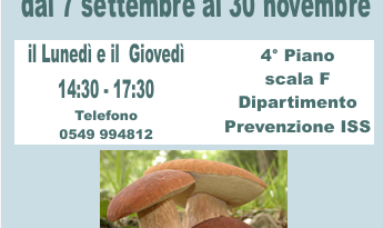 San Marino. Dal 7 settembre riapre l’Ispettorato Micologico del Dipartimento Prevenzione ISS