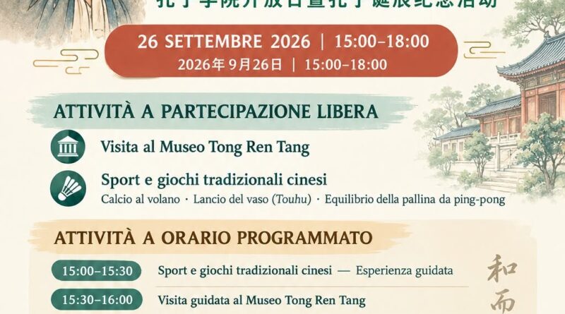 San Marino. Open Day dell’Istituto Confucio e celebrazione del compleanno di Confucio