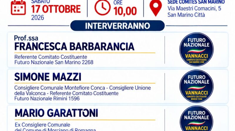 “L’acqua vale più del petrolio”. Incontro pubblico presso la sede del Comites San Marino con il Comitato degli Italiani all’estero