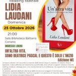 Reading teatrale, domenica, alla biblioteca Battarra di Coriano con la scrittrice Lidia Laudani