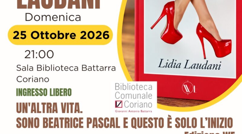 Reading teatrale, domenica, alla biblioteca Battarra di Coriano con la scrittrice Lidia Laudani