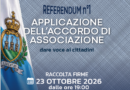Comitato I CapiFamiglia presenta primo quesito referendario: applicazione Accordo UE San Marino solo dopo entrata in vigore definitiva