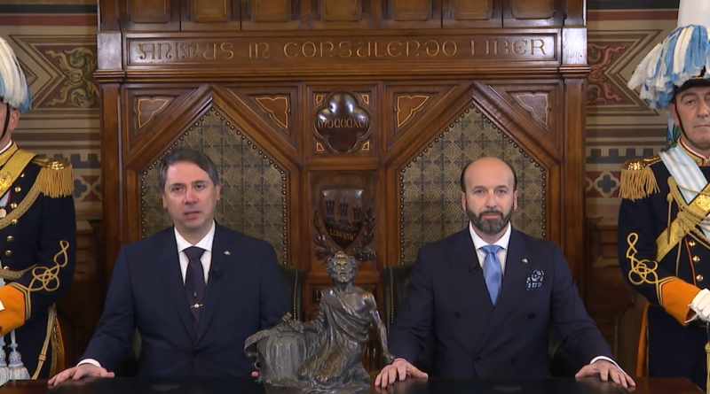 San Marino. “Le grandi svolte storiche richiedono fiducia, coraggio e visione comune”. Il discorso della Reggenza dopo la firma dell’Accordo con la UE