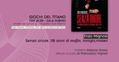 San Marino. La mafia, i suoi uomini e le sue vicende raccontati da Enzo Mignosi, a Mementi, la rassegna letteraria della Giochi del Titano