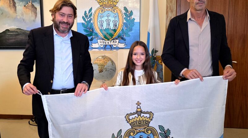 Consegnata a Violamarie la bandiera della Repubblica di San Marino: sarà lei a rappresentare il Titano allo Junior Eurovision Song Contest 2026