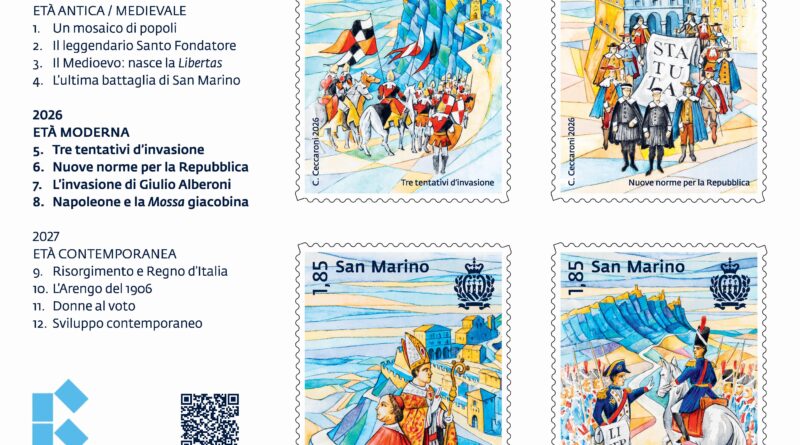 Poste San Marino: tre nuove emissioni postali celebrano storia, eccellenze e impegno per gli animali