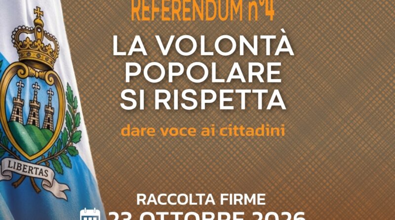 San Marino. I Capifamiglia illustrano il referendum n. 4: le decisioni dei cittadini devono essere rispettate
