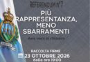 San Marino. Il Comitato I CapiFamiglia propone l’eliminazione della soglia di sbarramento del 5% per la rappresentanza in Consiglio